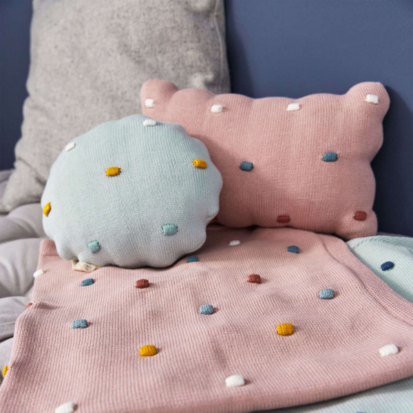 Lässig Knitted Pillow Dots Light Mint
